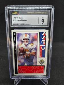 lot 78 image: 1998 UD Choice Peyton Manning Rookie Card #193 Graded Mint 9