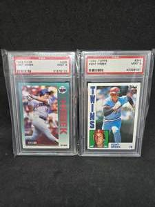 lot 79 image: (2) Kent Hrbek Baseball Cards Graded PSA 9 Mint