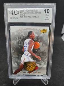 lot 85 image: 2009-10 Upper Deck Legacy Collection Gold Michael Jordan #25 Graded Gem Mint 10