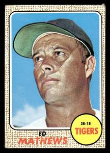 lot 188 image: 1968 Topps Ed Mathews Baseball Vintage Card #58