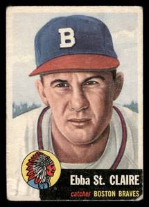 lot 173 image: 1953 Topps Ebba St. Claire Baseball Vintage Card #91