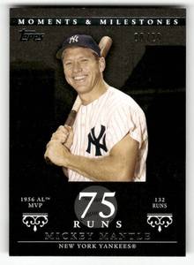 lot 194 image: 2007 Topps Moments & Milestone Mickey Mantle Card #166 Serial #d 829