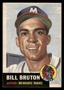 lot 177 image: 1953 Topps Bill Bruton Baseball Vintage Card #214