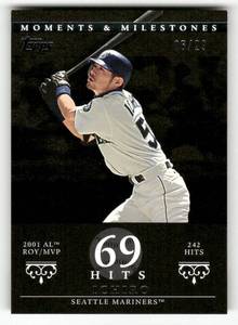lot 196 image: 2007 Topps Moments & Milestone Ichiro Card #6 Serial #d 629