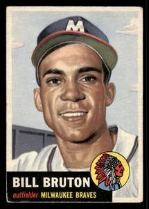 lot 178 image: 1953 Topps Bill Bruton Baseball Vintage Card #214