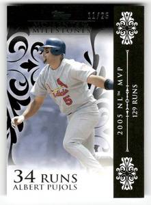 lot 197 image: 2008 Topps Moments & Milestones Albert Pujols Card #12 Serial #d 1125
