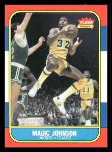 lot 153 image: 1986-87 Fleer Magic Johnson Basketball Card #53