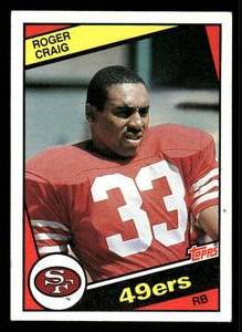 lot 154 image: 1984 Topps Roger Craig Rookie Card #353