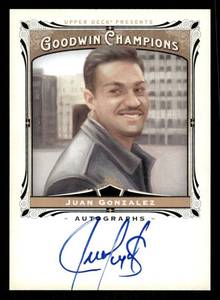 lot 156 image: 2013 Goodwin Champions Juan Gonzalez Autograph Card #A-60