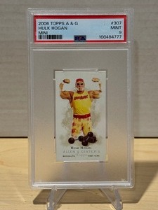 lot 201 image: PSA 9 2008 Topps Allen & Ginter Mini Hulk Hogan #307 SP