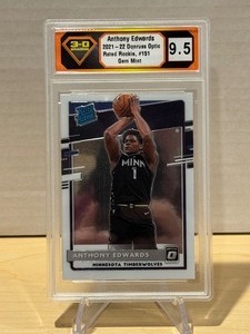 lot 204 image: 3D Grading 9.5 Gem Mint 2020 Donruss Optic Anthony Edwards Rookie #151