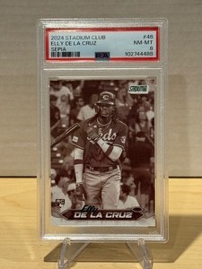 lot 207 image: PSA 8 2024 Stadium Club Sepia Elly De La Cruz Rookie #48