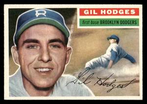 lot 102 image: 1956 Topps Gil Hodges Vintage Baseball Card #145