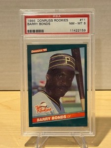 lot 208 image: PSA 8 1986 Donruss Rookies Barry Bonds Rookie #11