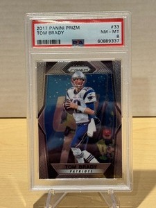 lot 212 image: PSA 8 2017 Panini Prizm Tom Brady #33