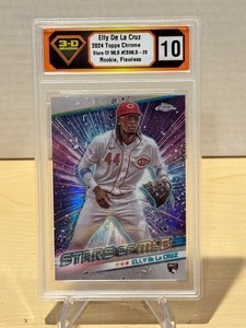 lot 219 image: 3D Grading 10 Flawless 2024 Topps Chrome Stars of MLB Elly De La Cruz Rookie