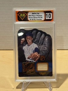 lot 221 image: 3D Grading 2016 Panini Pantheon Gallant Gloves Game Used Bat Card Nellie Fox Serial #210