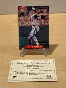 lot 247 image: 1994 Nabisco Jim Palmer Autograph Card with Certificate of Authenticity
