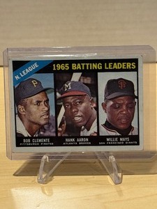 1966 Topps Batting Leagers Bob Clemente, Hank Aaron & Willie Mays #215