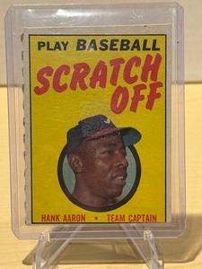 lot 251 image: 1971 Topps Scratch Off Hank Aaron LK