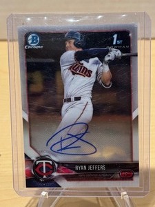 lot 257 image: 2018 Bowman Chrome Draft Autograph Ryan Jeffers Rookie #CDA-RJ