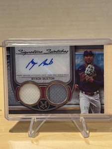 lot 262 image: 2023 Topps Museum Dual Relic Autograph Byron Buxton Serial #196299