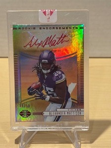lot 265 image: 2019 Illusions Gold Red Autograph Alexander Mattison Rookie Serial #2450