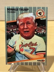 lot 268 image: 1989 Fleer ACEO RP Donald Trump Fuck Face Card LK