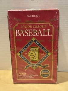 lot 294 image: 1992 Donruss Series 2 Baseball Factory Sealed Box - 36 Packs