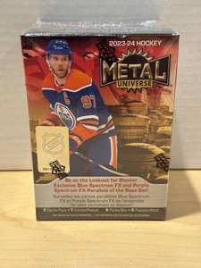 lot 300 image: 2023-24 Metal Universe Hockey Factory Sealed Blaster Box