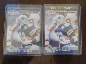 lot 121 image: (2) 1990 Pro-Set Emmitt Smith Rookie Card #685