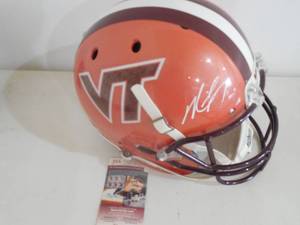lot 135 image: Michael Vick Full Size Autograph Helmet from V.T JSA Certified