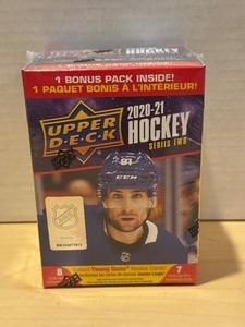 lot 301 image: 2020-21 Upper Deck Series 2 Hockey Factory Sealed Blaster Box
