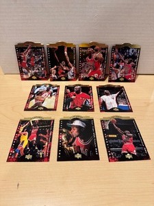 lot 388 image: 1996 Upper Deck A Cut Above Michael Jordan (10) Card Set