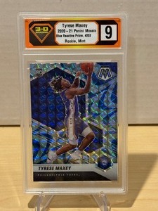 lot 398 image: 2020 Mosaic Reactive Blue Tyrese Maxey Rookie