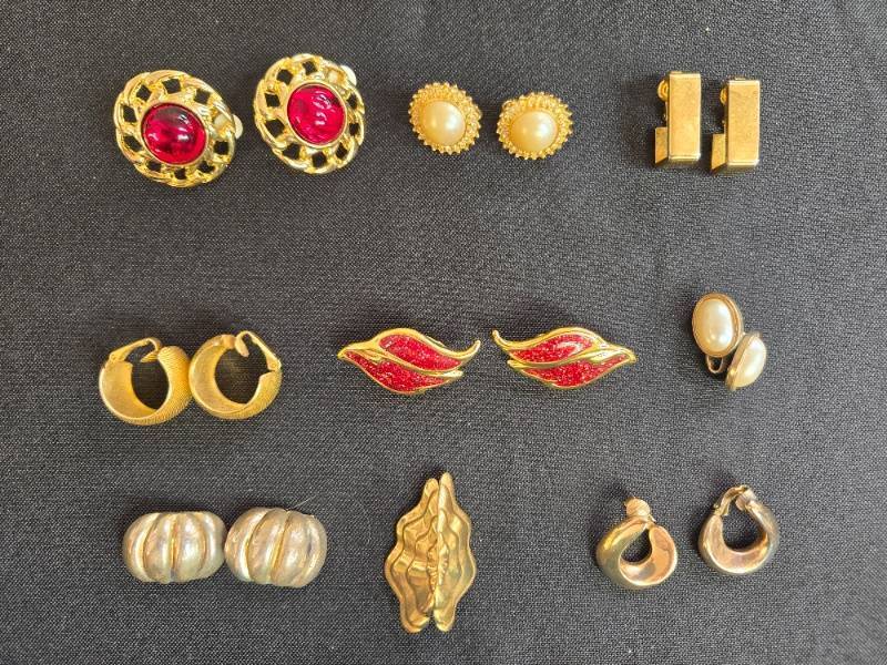 lot 44 image: Collection of Assorted Vintage Earrings Including Avon