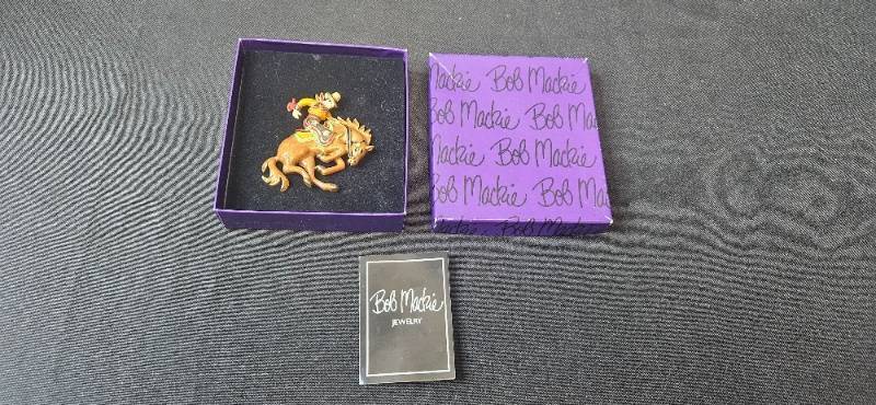 lot 74 image: Bob Mackie Jewelry Brooch with Equestrian Design w Original Box