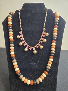 lot 78 image: Pair of Elegant Faux Pearl and Beaded Necklaces