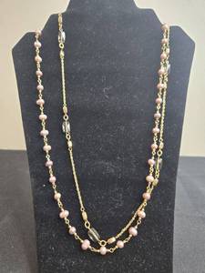 lot 151 image: Elegant WHBM Gold Tone and Faux Pearl Beaded Necklace