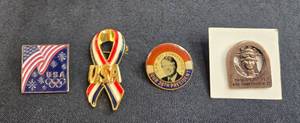 lot 188 image: Vintage Collection of Assorted USA Themed Pins and Badges