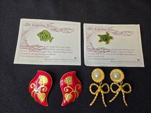 lot 195 image: Set of Kapalua Bay Brooches and Decorative Clip-On Earrings
