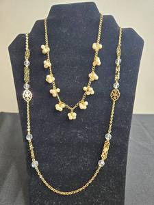 lot 208 image: Collection of Fashion Necklace, Braand Earrings with Gemstone Accents