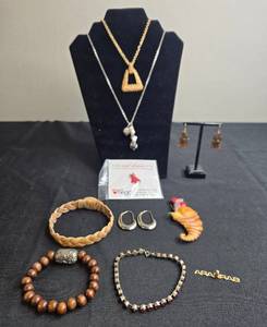 lot 209 image: Heidi Daus Rose Ring (SZ 8.59) & Assorted Jewelry Set with Necklaces, Bracelets, Earrings, and Brooch