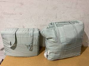 lot 244 image: LOT OF 2 10PCS Queen&King Mainstays Mint Bed in a Bag Comforter Set with Sheets