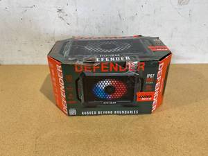 lot 355 image: ECOXGEAR Defender Outdoor Portable Bluetooth Speaker, 121dB Massive Sound, Waterproof and Drop Proof, with LED Party Lights, Pair up to 100, 25 Hours Playtime (Black Oak)