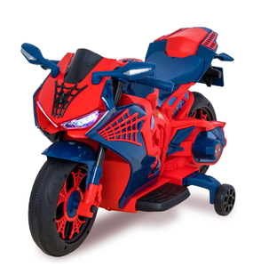 lot 134 image: 6V Spiderman Motorcycle, Battery Ride on Toy, for Kids, Ages 3