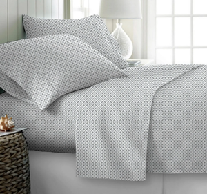 lot 240 image: 6PCS Cal King ELLE Home MF Grey Glen Sheet Set