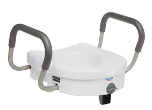 lot 248 image: Equate Raised Toilet Seat with Handles, 5 Seat Riser with Arms, Fits Most Toilets, 350 lb Capacity