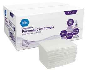 lot 259 image: Med Pride Disposable Dry Washcloths, 800-count, 8 X 13, Soft & Absorbent, Ideal for Baby Wipes, Incontinence Care, Makeup Removing