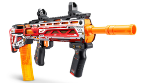 lot 394 image: XSHOT Skins Pro Series Longshot Blaster with Shoulder Stock, 20 Half-Length Darts and 20 Full-Length Darts, 2 Interchangeable Clips